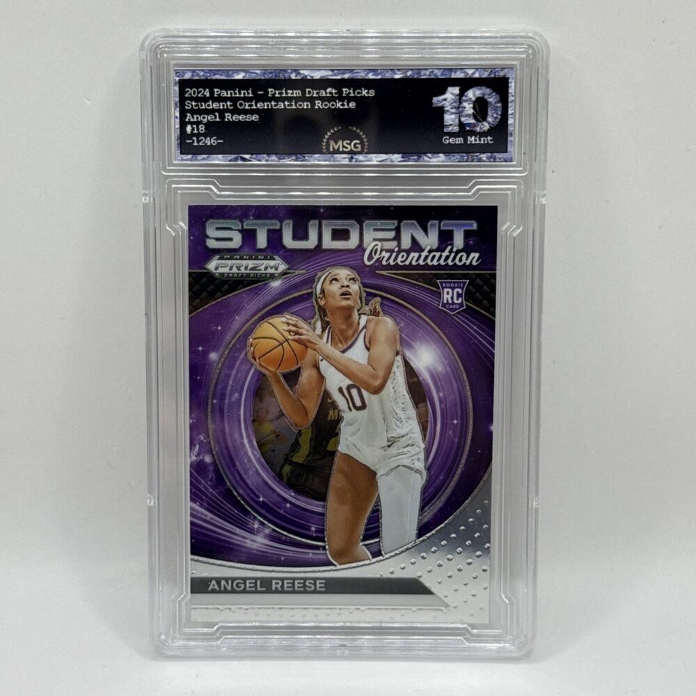 2024 Prizm Draft Picks Angel Reese RC Student Orientation Graded 10 LSU SKY WNBA